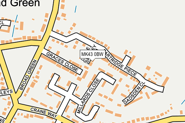 MK43 0BW map - OS OpenMap – Local (Ordnance Survey)