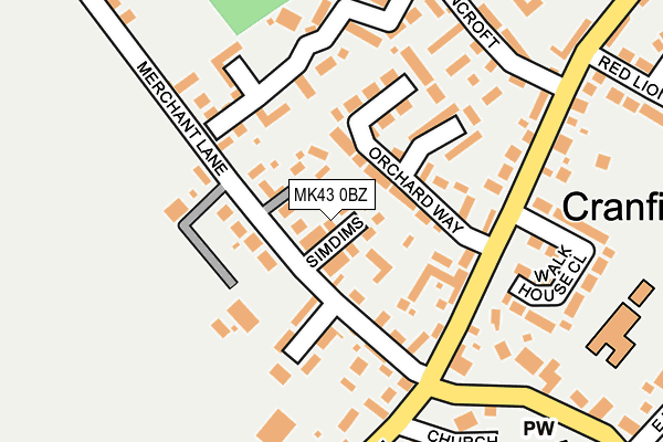MK43 0BZ map - OS OpenMap – Local (Ordnance Survey)