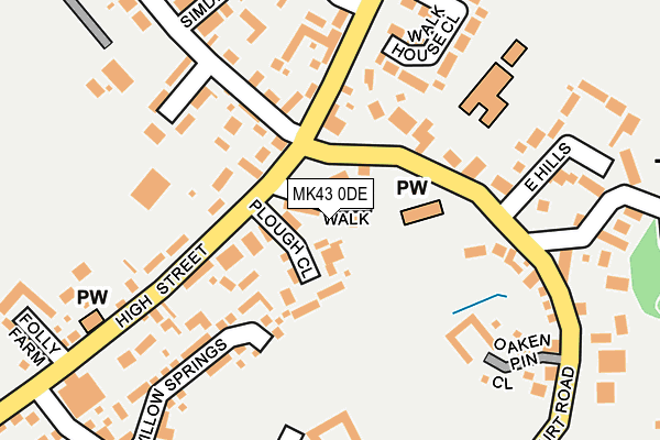 MK43 0DE map - OS OpenMap – Local (Ordnance Survey)