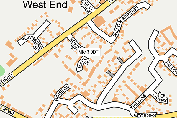 MK43 0DT map - OS OpenMap – Local (Ordnance Survey)