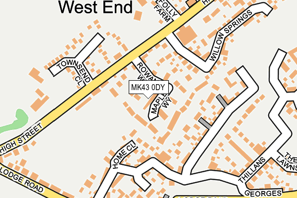 MK43 0DY map - OS OpenMap – Local (Ordnance Survey)