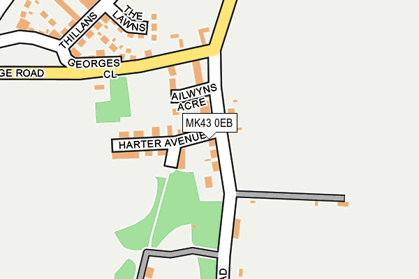 MK43 0EB map - OS OpenMap – Local (Ordnance Survey)