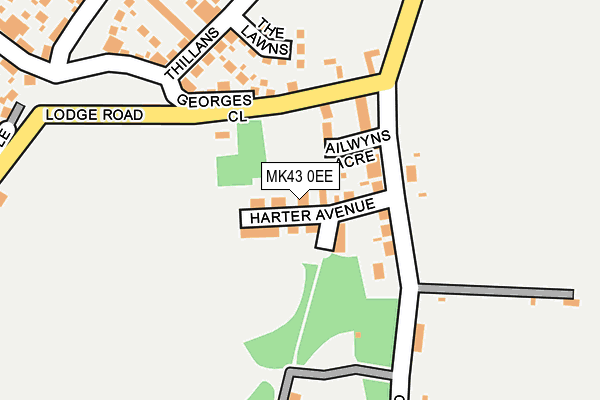 MK43 0EE map - OS OpenMap – Local (Ordnance Survey)