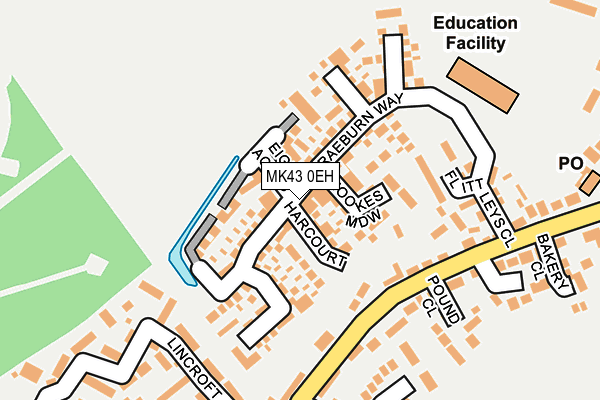 MK43 0EH map - OS OpenMap – Local (Ordnance Survey)