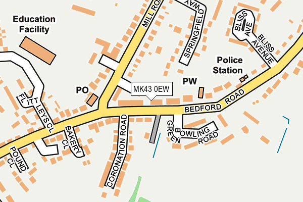 MK43 0EW map - OS OpenMap – Local (Ordnance Survey)