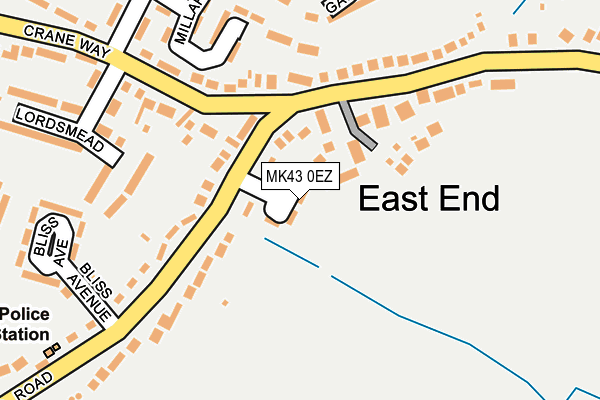 MK43 0EZ map - OS OpenMap – Local (Ordnance Survey)