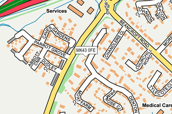 MK43 0FE map - OS OpenMap – Local (Ordnance Survey)