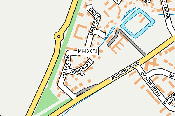 MK43 0FJ map - OS OpenMap – Local (Ordnance Survey)