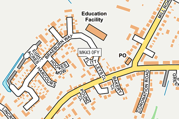 MK43 0FY map - OS OpenMap – Local (Ordnance Survey)