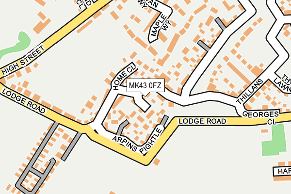 MK43 0FZ map - OS OpenMap – Local (Ordnance Survey)