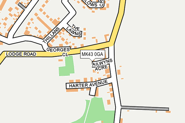 MK43 0GA map - OS OpenMap – Local (Ordnance Survey)