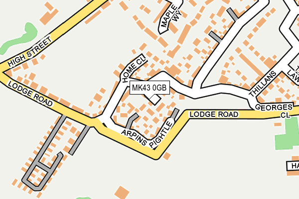 MK43 0GB map - OS OpenMap – Local (Ordnance Survey)