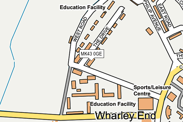 MK43 0GE map - OS OpenMap – Local (Ordnance Survey)