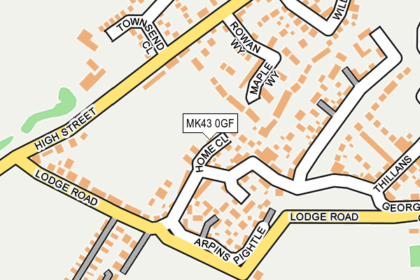 MK43 0GF map - OS OpenMap – Local (Ordnance Survey)