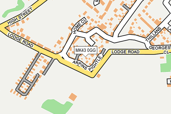 MK43 0GG map - OS OpenMap – Local (Ordnance Survey)