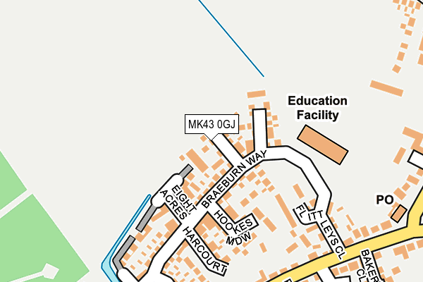 MK43 0GJ map - OS OpenMap – Local (Ordnance Survey)