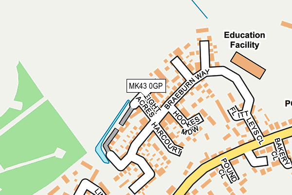 MK43 0GP map - OS OpenMap – Local (Ordnance Survey)