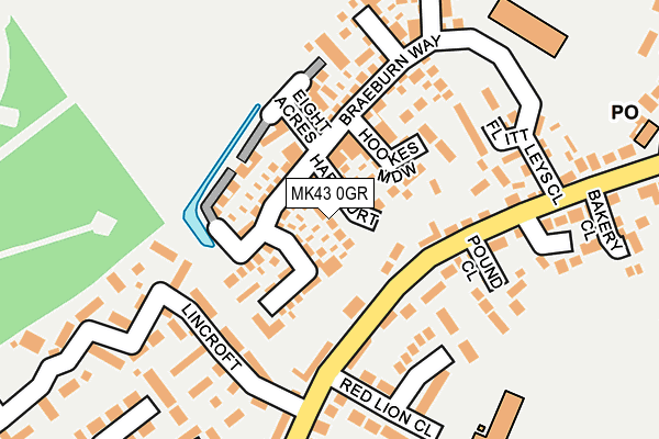 MK43 0GR map - OS OpenMap – Local (Ordnance Survey)