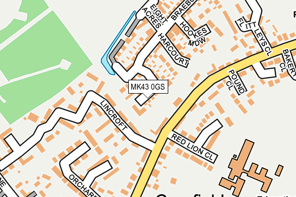 MK43 0GS map - OS OpenMap – Local (Ordnance Survey)