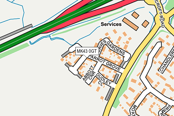 MK43 0GT map - OS OpenMap – Local (Ordnance Survey)