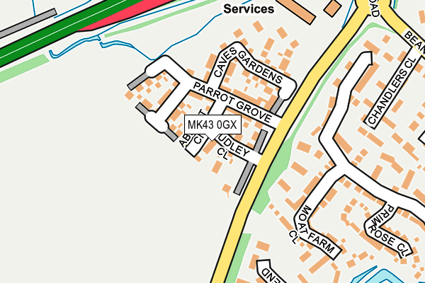 MK43 0GX map - OS OpenMap – Local (Ordnance Survey)