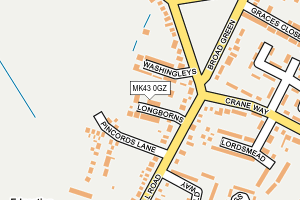 MK43 0GZ map - OS OpenMap – Local (Ordnance Survey)