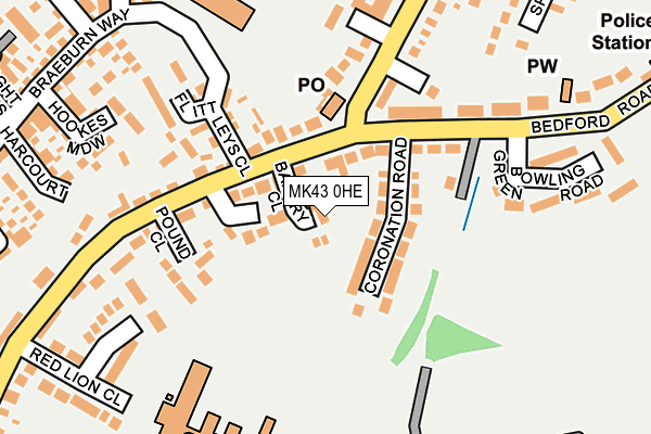 MK43 0HE map - OS OpenMap – Local (Ordnance Survey)