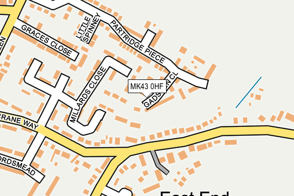 MK43 0HF map - OS OpenMap – Local (Ordnance Survey)