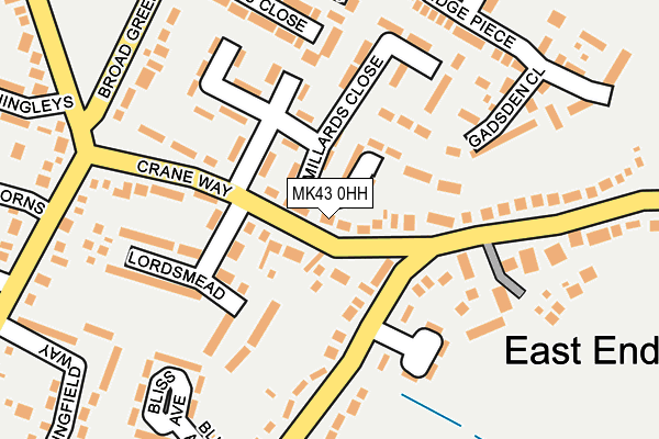 MK43 0HH map - OS OpenMap – Local (Ordnance Survey)