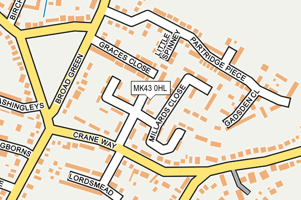 MK43 0HL map - OS OpenMap – Local (Ordnance Survey)