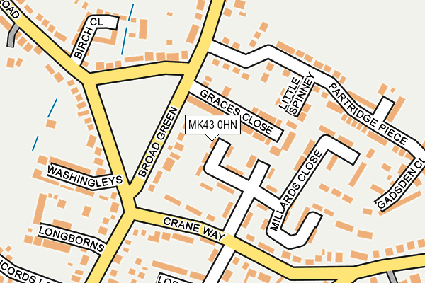 MK43 0HN map - OS OpenMap – Local (Ordnance Survey)