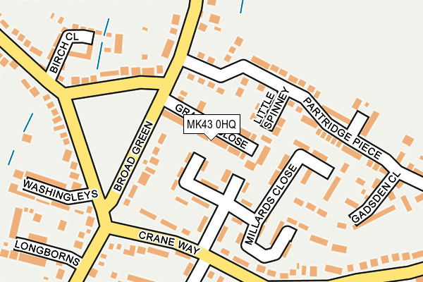 MK43 0HQ map - OS OpenMap – Local (Ordnance Survey)