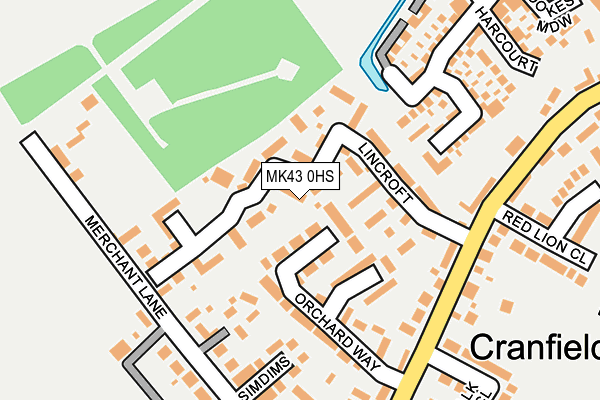 MK43 0HS map - OS OpenMap – Local (Ordnance Survey)