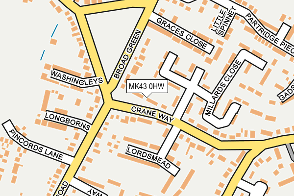 MK43 0HW map - OS OpenMap – Local (Ordnance Survey)