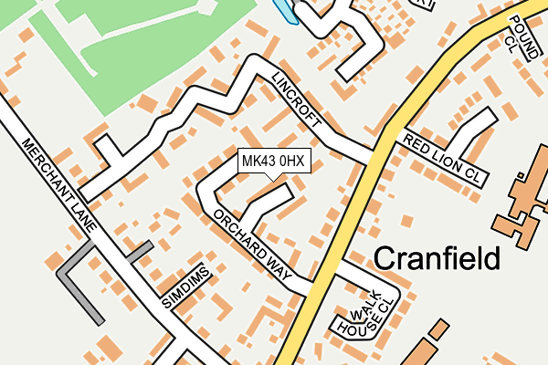 MK43 0HX map - OS OpenMap – Local (Ordnance Survey)