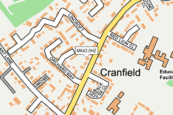 MK43 0HZ map - OS OpenMap – Local (Ordnance Survey)