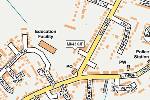 MK43 0JF map - OS OpenMap – Local (Ordnance Survey)