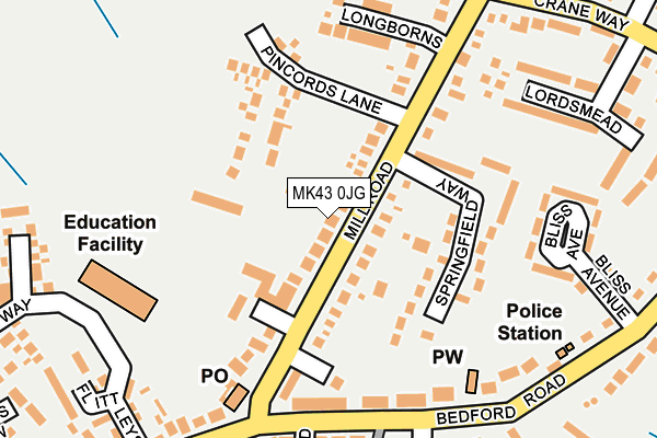 MK43 0JG map - OS OpenMap – Local (Ordnance Survey)