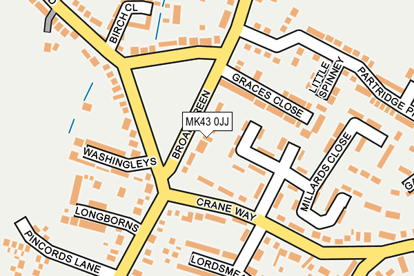 MK43 0JJ map - OS OpenMap – Local (Ordnance Survey)