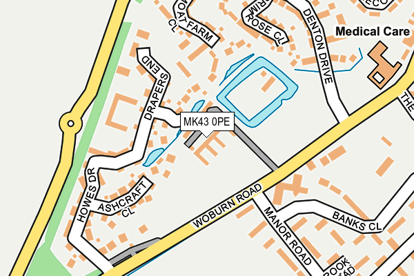 MK43 0PE map - OS OpenMap – Local (Ordnance Survey)