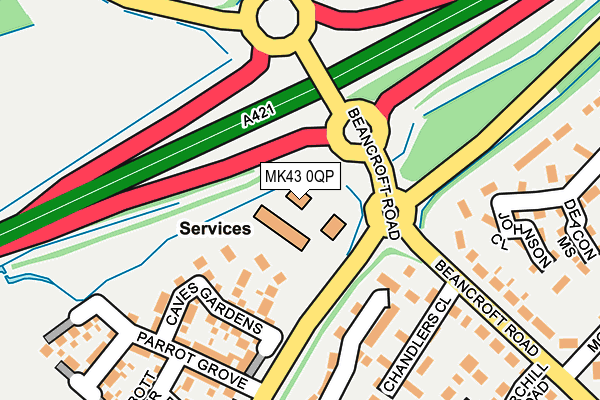 MK43 0QP map - OS OpenMap – Local (Ordnance Survey)