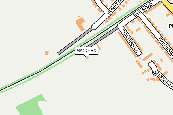 MK43 0RX map - OS OpenMap – Local (Ordnance Survey)