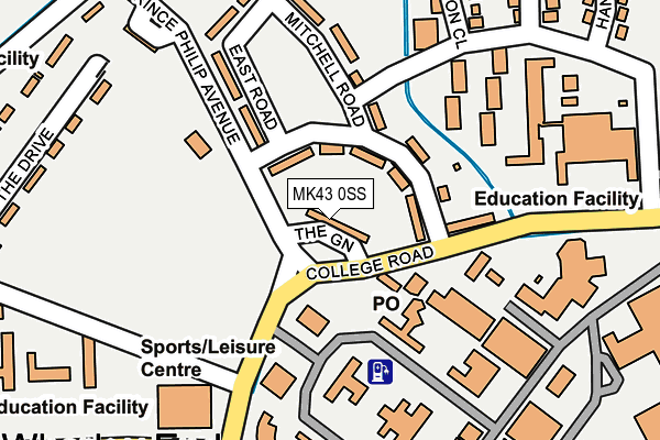 MK43 0SS map - OS OpenMap – Local (Ordnance Survey)