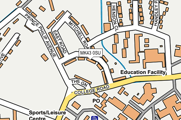 MK43 0SU map - OS OpenMap – Local (Ordnance Survey)