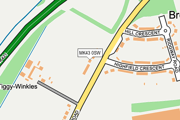 MK43 0SW map - OS OpenMap – Local (Ordnance Survey)