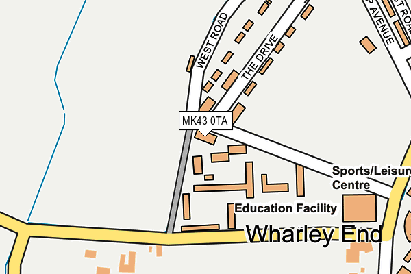 MK43 0TA map - OS OpenMap – Local (Ordnance Survey)