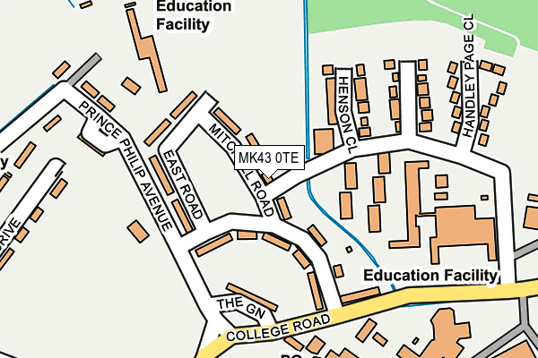 MK43 0TE map - OS OpenMap – Local (Ordnance Survey)