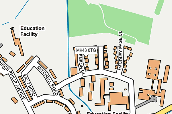 MK43 0TG map - OS OpenMap – Local (Ordnance Survey)