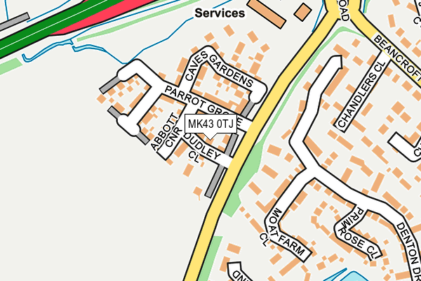 MK43 0TJ map - OS OpenMap – Local (Ordnance Survey)