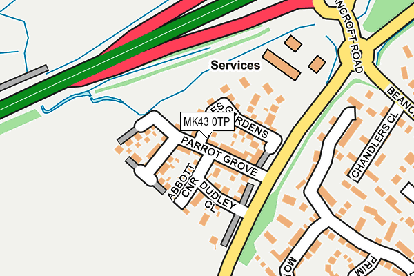 MK43 0TP map - OS OpenMap – Local (Ordnance Survey)